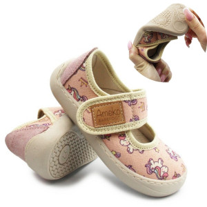 Ameko Kapcie Dla Dziewczynki w Jednorożce Barefoot Ameko Noel Unicorn