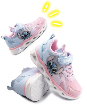 Buty Na Wiosnę Dla Dziewczynek Stitch Świecąca Podeszwa LED Bartek 87038-15