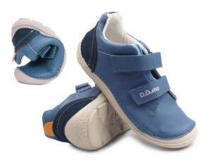 DD Step Chłopięce Buty Barefoot Na Wiosnę Skórzane DD STEP S116-61960L Royal Blue