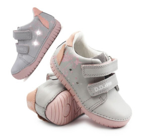 DD Step Buty Dla Dziewczynki Wiosenne Świecące LED z Jednorożcem DD STEP S050-61970 Dove Grey