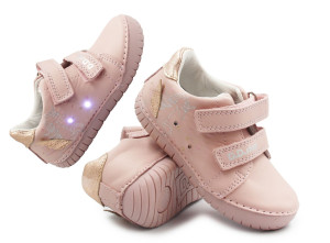 DD Step Różowe Buty Wiosenne Dla Dziewczynki Świecące LED z Jednorożcem DD STEP S050-61970AM Baby Pink
