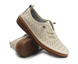 Ażurowe skórzane półbuty na wiosnę damskie T. Sokolski OC W26-78 BEIGE