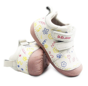 DD Step Buty Na Wiosnę Dla Dziewczynek na Rzep DD STEP S015-61675 White