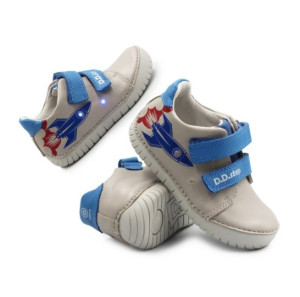 DD Step Półbuty Dla Chłopca Wiosenne Świecące Elementy LED Szare DD STEP S050-61691AM Dove Grey