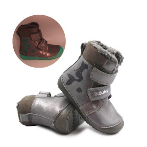DD Step Dziewczęce Buty Na Zimę Ocieplane Świecące w Ciemności Syrenki DD STEP Dark Grey W063-52263AM
