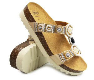 Damskie Klapki z Koralikami Scholl New Bogota Wedge Med MF266073905