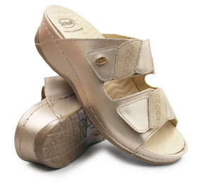 Złote Klapki Damskie Scholl Nives 2 Straps 25 Med mf008592329