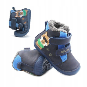 Chłopięce Buty Zimowe Lisek Barefoot D.D.STEP W070-52893B Royal Blue