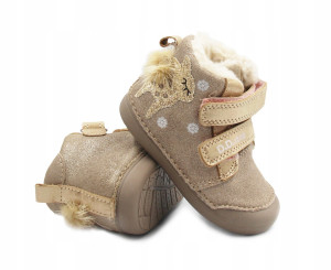 DD Step Dziewczęce Buty Na Zimę Ocieplane Futerkiem z Sarenką DD STEP W066-52733T Mocha
