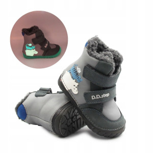 Zimowe Buty Dziecięce Dla Chłopczyka Ocieplane D.D.STEP W029-52287B Dark Grey