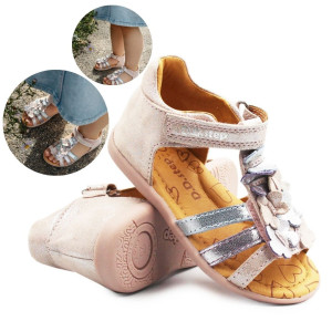 DD Step Sandałki Dla Dziewczynek Motylki i Kwiatuszki DD STEP G075-61335A Rose Gold
