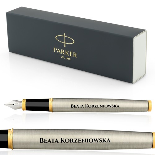Pióro wieczne Parker IM Brushed Metal GT z personalizacją