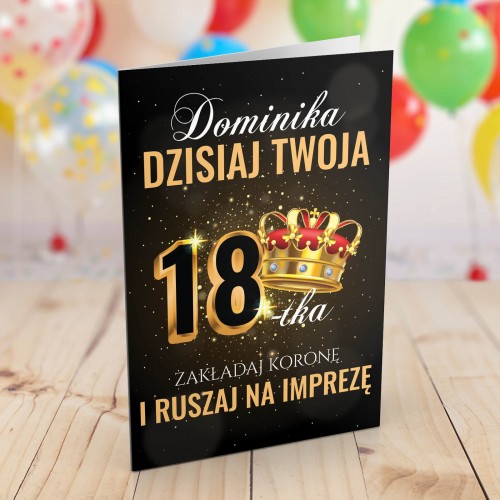 Kartka z życzeniami na 18 urodziny dla przyjaciółki - Korona