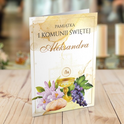 Kartka na I Komunię Św. dla chłopca - Pamiątka