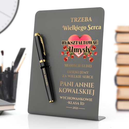 Pióro Parker IM czarne z dedykacją dla nauczyciela - Wielkie serce