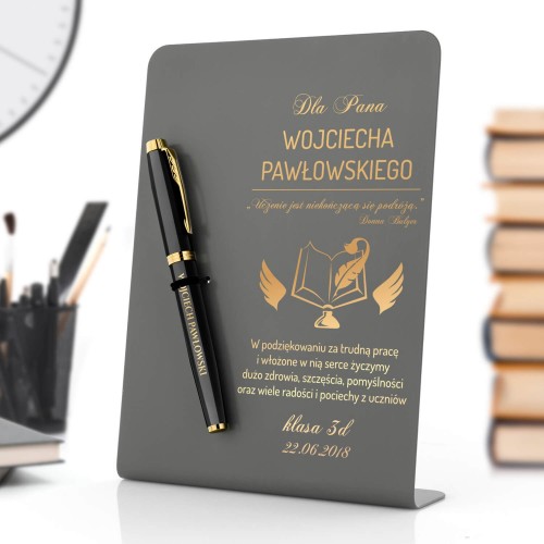 Pióro Parker IM czarne z dedykacją dla nauczyciela - W podziękowaniu