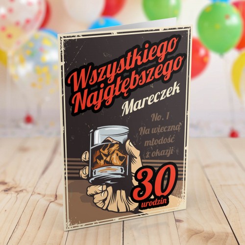 Kartka na 30 urodziny dla kolegi - Wszystkiego najgłębszego!