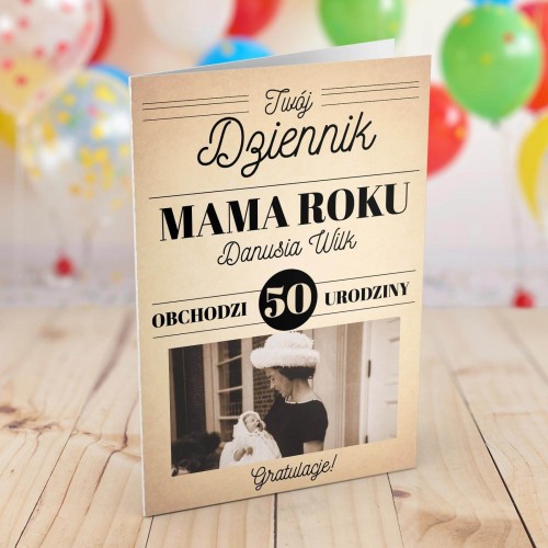 Kartka na 50 urodziny dla mamy - Mama roku