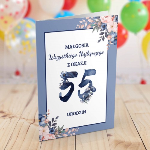 Kartka na 55 urodziny dla niej - Kwiat