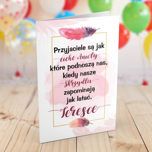 Kartka na urodziny dla przyjaciółki - Pióra