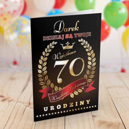 Kartka na 70 urodziny dla niego - Wyjątkowy wiek