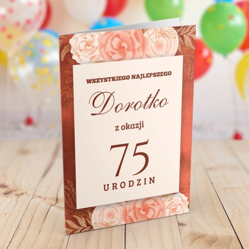 Kartka na 75 urodziny dla niej - Życzenia z serca