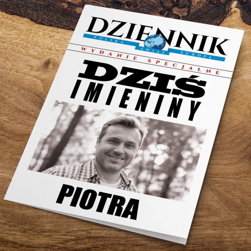 Kartka imieninowa ze zdjęciem dla niego - Dziennik