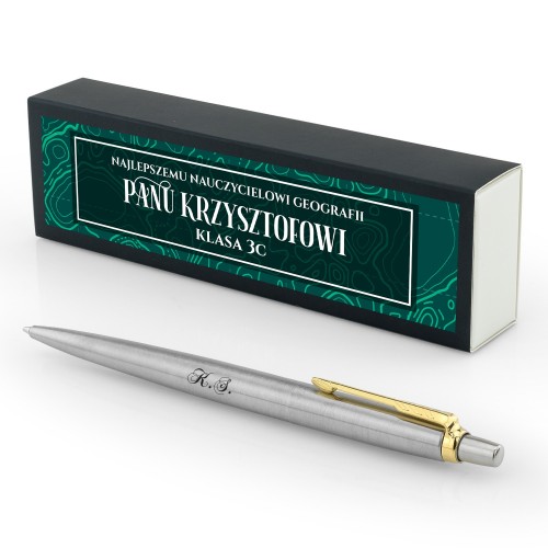 Długopis Parker Jotter GT stalowy z grawerem dla nauczyciela - Geografia