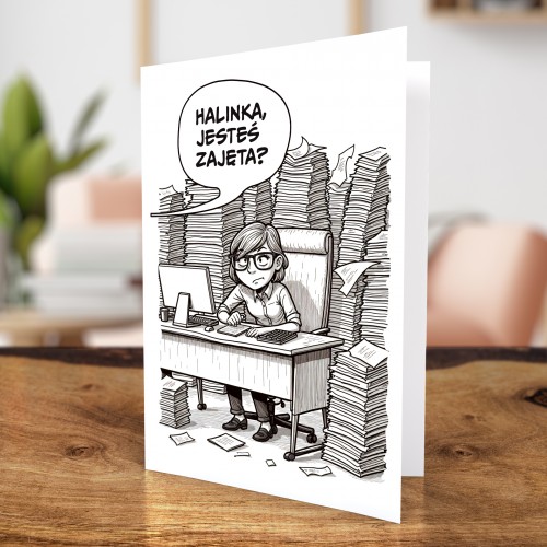 Kartka z życzeniami dla księgowej - Królowa tabel