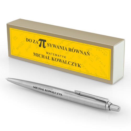 Długopis Parker Jotter BP stalowy z grawerem dla matematyka - Pisadło