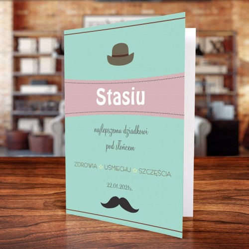 Kartka z okazji Dnia Dziadka z życzeniami - W zdrowiu i szczęściu