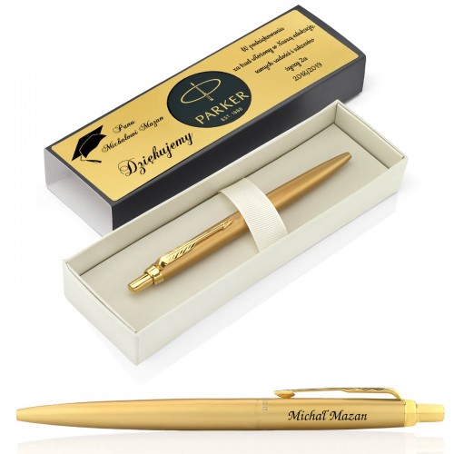 Długopis Parker Jotter WEST GOLD z grawerem dla nauczyciela - Podziękowania