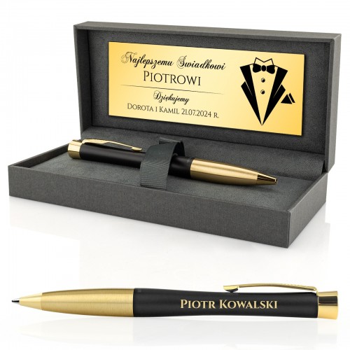 Długopis Parker Urban Muted Black GT z grawerem dla świadka - Garniak
