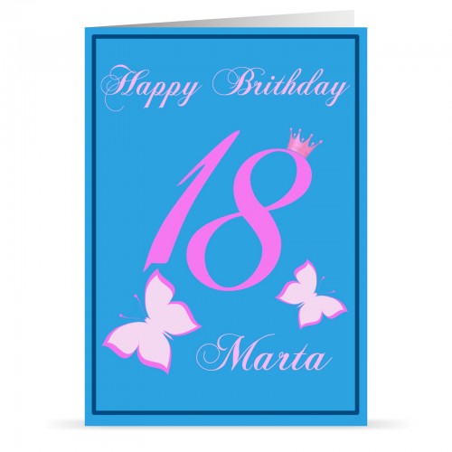 Kartka urodzinowa z życzeniami na 18-stkę - Happy Birthday