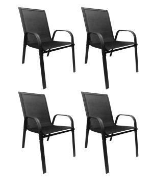 Zestaw 4 krzeseł ogrodowych Patio fotel na taras balkon krzesło ogrodowe C-281