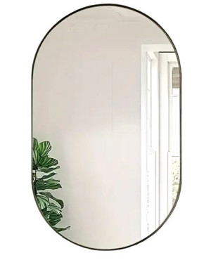 Lustro Elipsa 75x40cm czarne GX06 ścienne owalne łazienkowe do salonu sypialni loftowe industrialne minimalistyczne