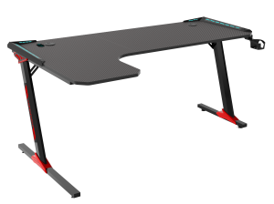 Biurko Gamingowe Komputerowe LED "L" dla gracza Carbon 140x100