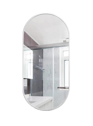 Lustro Elipsa 100x50cm srebrne GX06 ścienne owalne łazienkowe do salonu sypialni loftowe Industrialne minimalistyczne