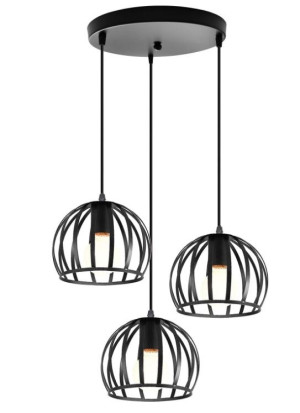 Lampa sufitowa metalowa loft klosz wisząca AT15-3SZ-Czarna