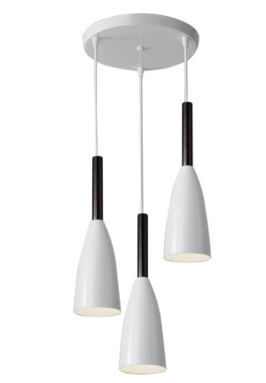 Lampa sufitowa metalowa z kloszem wiszącym AT23-3SZ-Biała