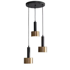 Lampa sufitowa loftowa metalowa wisząca AT26-3SZ-Czarny+Złoty