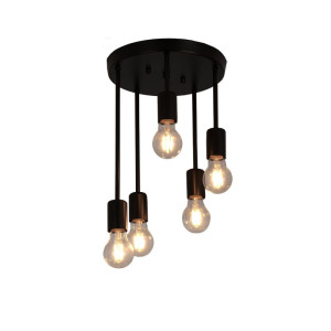 Lampa sufitowa metalowa loft retro wisząca AT29-5SZ-Czarna