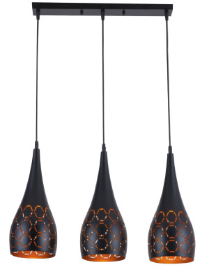Lampa sufitowa metalowa z kloszem wiszącym AT34-3SZ-Czarna