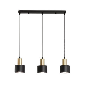 Lampa sufitowa loftowa metalowa wisząca AT36-3SZ-Czarny+Złoty