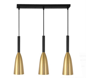 Lampa sufitowa metalowa z kloszem wiszącym AT38-3SZ-Złoto