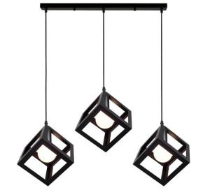 Lampa sufitowa metalowa loft sześcian wisząca AT40-3SZ-Black