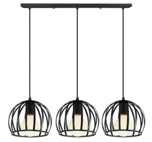 Lampa sufitowa metalowa loft klosz wisząca AT41-3SZ-Czarna