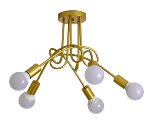 Lampa sufitowa metalowa loft supła wisząca AT42-5SZ-Złoto