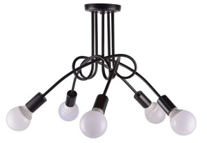 Lampa sufitowa metalowa loft supła wisząca AT42-5SZ-Czarna