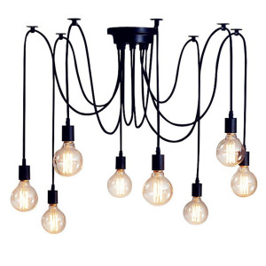 Lampa sufitowa pająk wisząca AT45-10SZ-Czarna